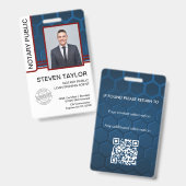 Notaris Openbare Leningen Ondertekening Agent ID B Badge (Voor- en achterkant)