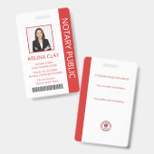 Notaris Openbare Leningondertekeningsagent ID-badg Badge (Voor- en achterkant)