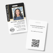 Notaris Openbare Leningondertekeningsagent ID Zwar Badge (Voor- en achterkant)