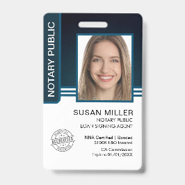 Notaris Openbare Leningsondertekeningsagent ID Badge
