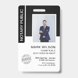 Notaris Openbare Leningsondertekeningsagent ID Badge