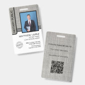 Notaris Openbare Leningsondertekeningsagent ID Badge (Voor- en achterkant)