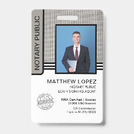 Notaris Openbare Leningsondertekeningsagent ID Badge
