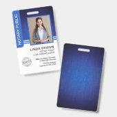 Notaris Openbare Leningsondertekeningsagent ID Badge (Voor- en achterkant)