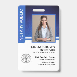 Notaris Openbare Leningsondertekeningsagent ID Badge