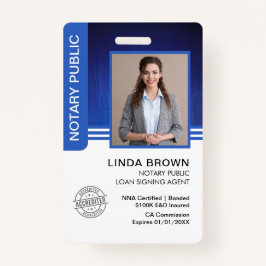 Notaris Openbare Leningsondertekeningsagent ID Badge