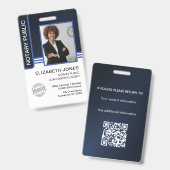 Notaris Openbare Leningsondertekeningsagent ID Badge (Voor- en achterkant)