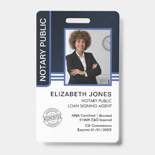 Notaris Openbare Leningsondertekeningsagent ID Badge (Voorzijde)