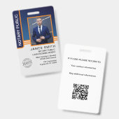 Notaris Openbare Leningsondertekeningsagent ID Badge (Voor- en achterkant)