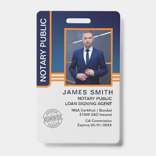 Notaris Openbare Leningsondertekeningsagent ID Badge (Voorzijde)