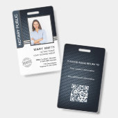 Notaris Openbare Leningsondertekeningsagent ID Badge (Voor- en achterkant)