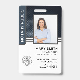 Notaris Openbare Leningsondertekeningsagent ID Badge