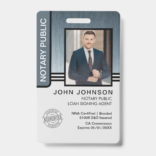 Notaris Openbare Leningsondertekeningsagent ID Badge (Voorzijde)