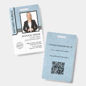 Notaris Openbare Leningsondertekeningsagent ID Badge (Voor- en achterkant)