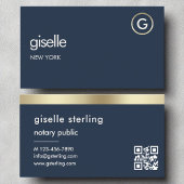 Notaris Openbare Marine Blauwe QR Code Goud Monogr Visitekaartje