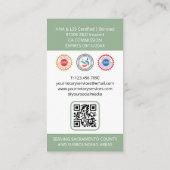 Notaris Openbare Ondertekenaar Foto QR-code Groen Visitekaartje (Achterkant)
