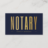 Notaris Openbare Ondertekeningsagent Navy Gouden L Visitekaartje (Voorkant)