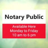 Notaris Openbare Planning Helderrood Zwart & Wit  Raamsticker (Vel 3)