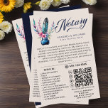 Notaris Openbare Waterverf Quill Feather QR Code Flyer<br><div class="desc">Moderne, elegante Waterverf Quill Feather Monogram Notaris Business flyer. Dit verfijnde ontwerp is voorzien van een veren pen en een veer met inkt, versierd met bloemenelementen op een blush roze achtergrond. De voorkant toont "notaris" in trendy handgeschreven typografie, naast jouw naam en titel. Personaliseer verder met een QR-code, contactgegevens en...</div>