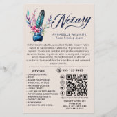 Notaris Openbare Waterverf Quill Feather QR Code Flyer (Voorkant)