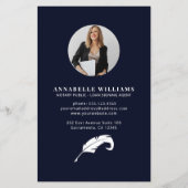 Notaris Openbare Waterverf Quill Feather QR Code Flyer (Achterkant)