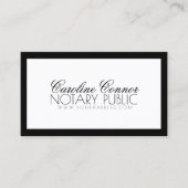 Notaris Openbare Zwarte Grens Witte Moderne Kaart Visitekaartje (Voorkant)