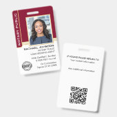 Notaris Overheidslening Ondertekenaar ID Bourgogne Badge (Voor- en achterkant)