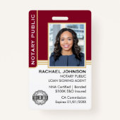 Notaris Overheidslening Ondertekenaar ID Bourgogne Badge (Voorkant)