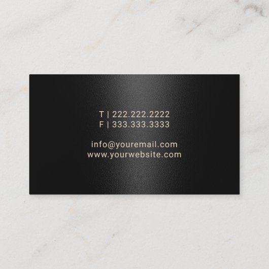 Notaris Overheidslening Ondertekenaar Modern Zwart Visitekaartje (Achterkant)