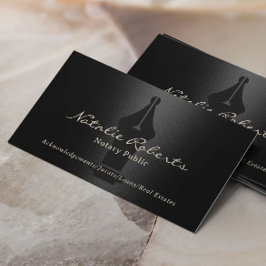 Notaris Overheidslening Ondertekenaar Modern Zwart Visitekaartje