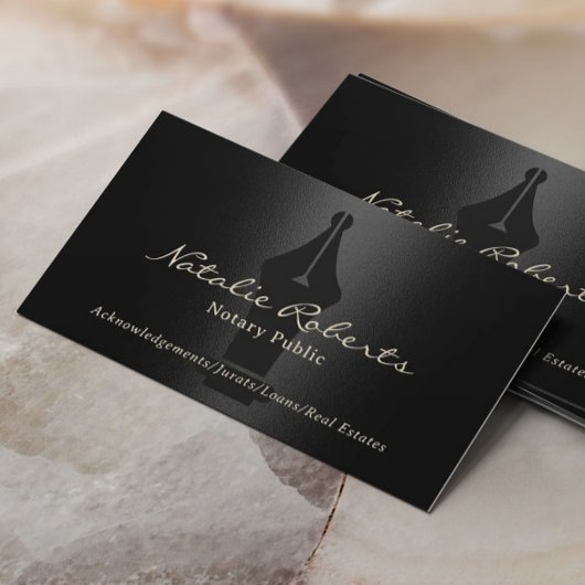 Notaris Overheidslening Ondertekenaar Modern Zwart Visitekaartje