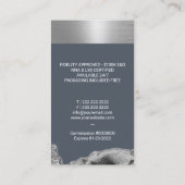 Notaris Overheidslening Ondertekenende Agent Blue  Visitekaartje (Achterkant)