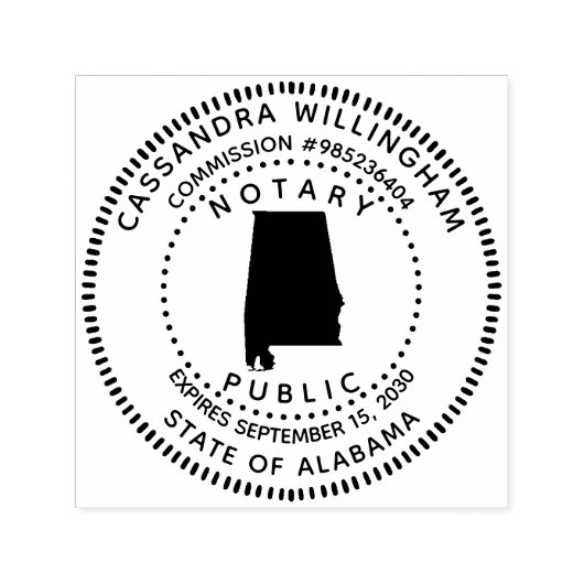 Notaris Public Alabama Zelfinktende Stempel (Design)