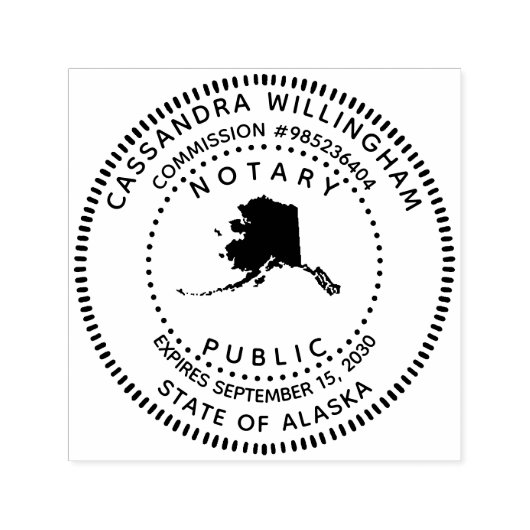 Notaris Public Alaska Zelfinktende Stempel (Design)