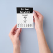 Notaris Public Black and White Naam Telefoondienst Flyer (Hand)