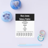 Notaris Public Black and White Naam Telefoondienst Flyer (Enkel)