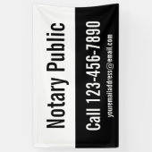 Notaris Public Black en White Promotion Sjabloon Spandoek (Verticaal)