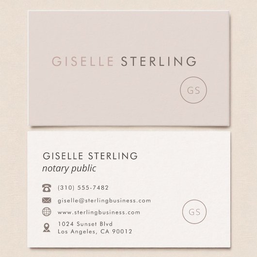 Notaris Public Blush Pink Minimalistische Luxe Visitekaartje
