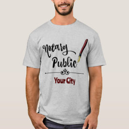 Notaris Public Burgundy Ink Pen Gepersonaliseerd C T-shirt