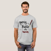 Notaris Public Burgundy Ink Pen Gepersonaliseerd C T-shirt (Voorkant volledig)