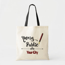 Notaris Public Burgundy Ink Pen Gepersonaliseerd C Tote Bag