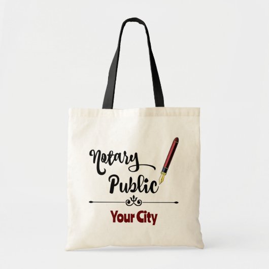 Notaris Public Burgundy Ink Pen Gepersonaliseerd C Tote Bag (Voorkant)