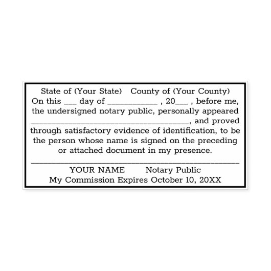 Notaris Public Custom Erkenning Zelfinktende Stempel (Design)