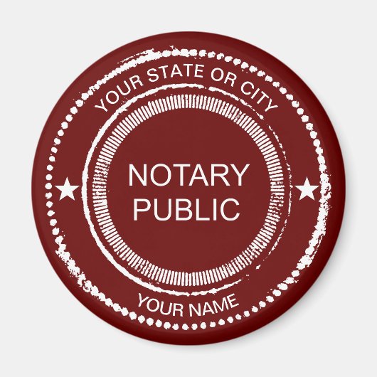 Notaris Public Distress Seal City Name Gepersonali Magneet (Voorkant)
