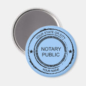 Notaris Public Distress Seal City Name Gepersonali Magneet (Voorkant / Achterkant)