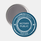 Notaris Public Distress Seal City Name Gepersonali Magneet (Voorkant / Achterkant)