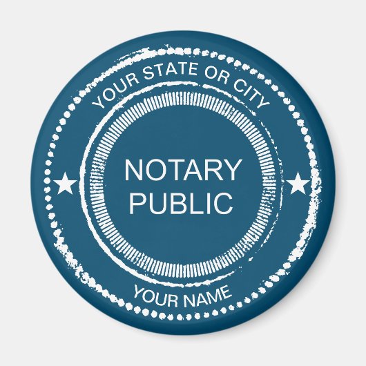 Notaris Public Distress Seal City Name Gepersonali Magneet (Voorkant)