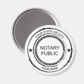 Notaris Public Distress Seal City Name Gepersonali Magneet (Voorkant / Achterkant)