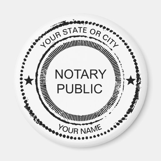 Notaris Public Distress Seal City Name Gepersonali Magneet (Voorkant)