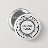 Notaris Public Distress Seal City Name Gepersonali Ronde Button 5,7 Cm (Voorkant /achterkant)